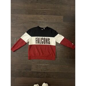 Tailgate Atlanta Falcons Mens Colorblock Crewneck Sweatshirt Black Red Large